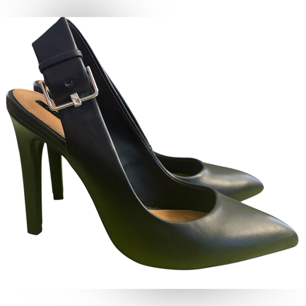 ZARA Elegant Black Slingback leather Heels